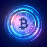 Digital representation of Bitcoin emerging from a leather wallet, symbolizing cryptocurrency storage