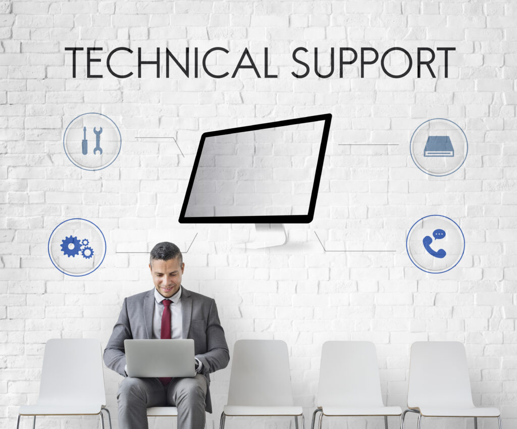 Remote tech support technician providing online assistance for computer repair and troubleshooting.